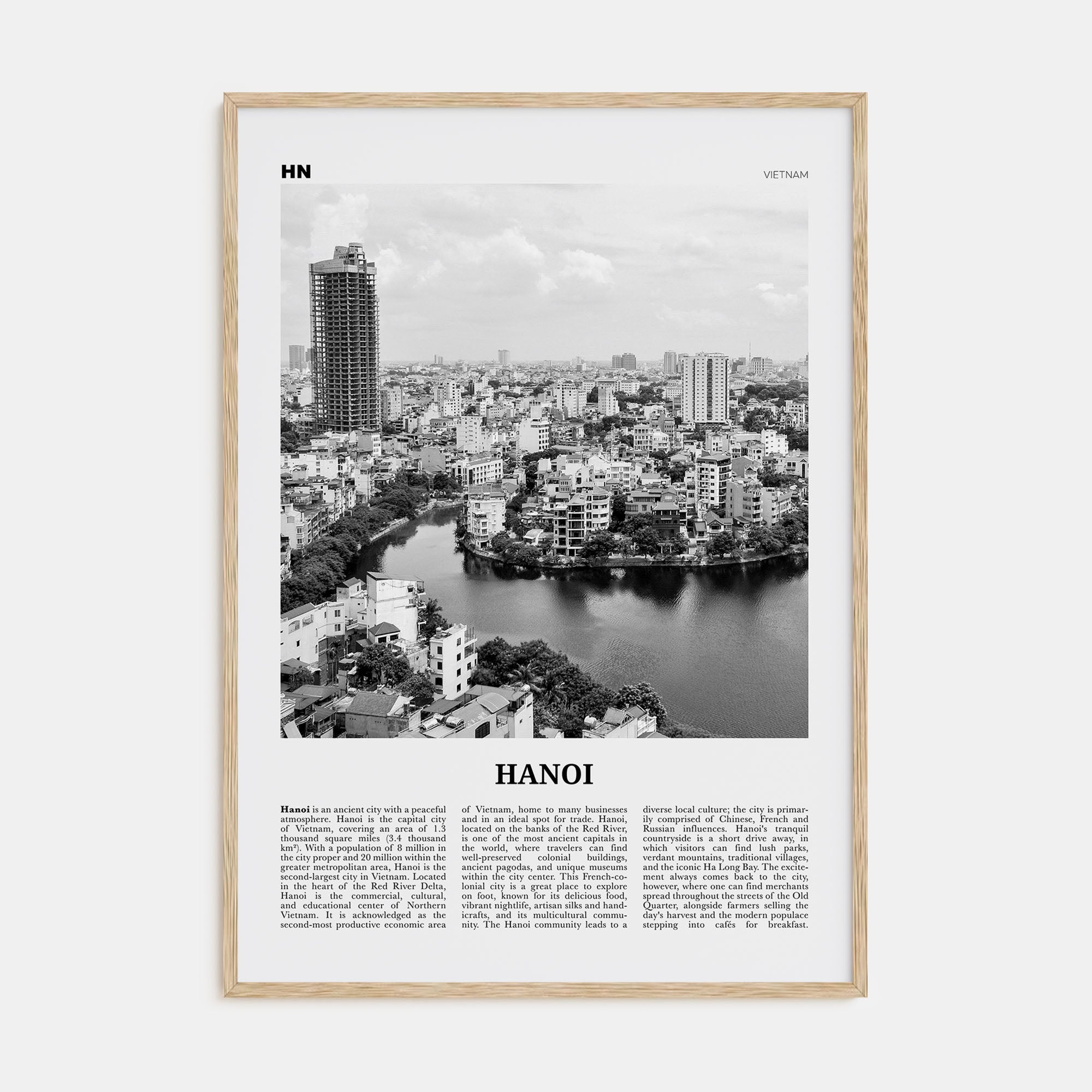 Hanoi Travel B&W No 2 Poster