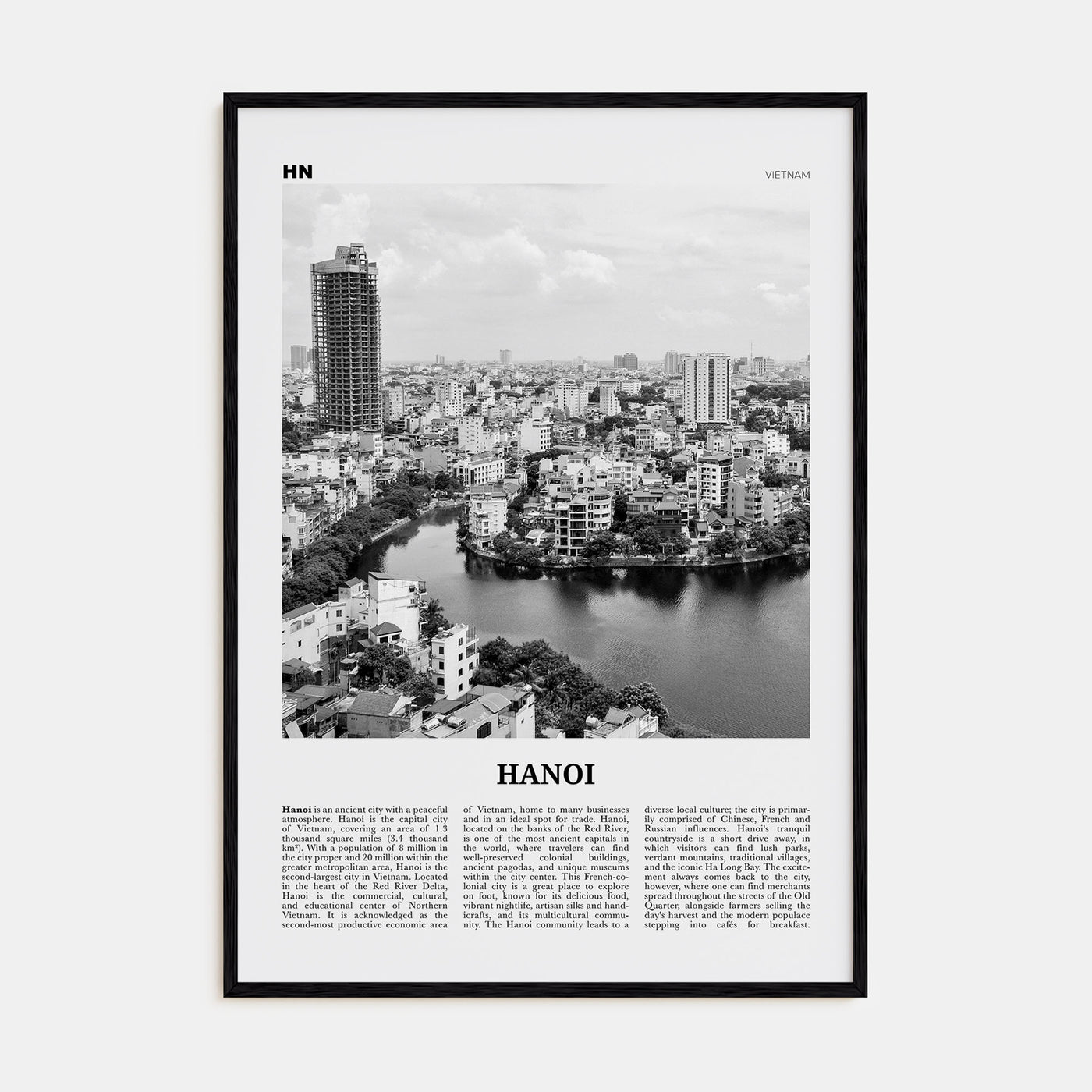 Hanoi Travel B&W No 2 Poster