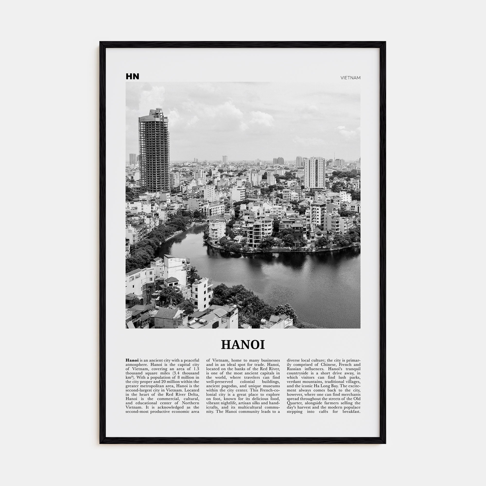 Hanoi Travel B&W No 2 Poster