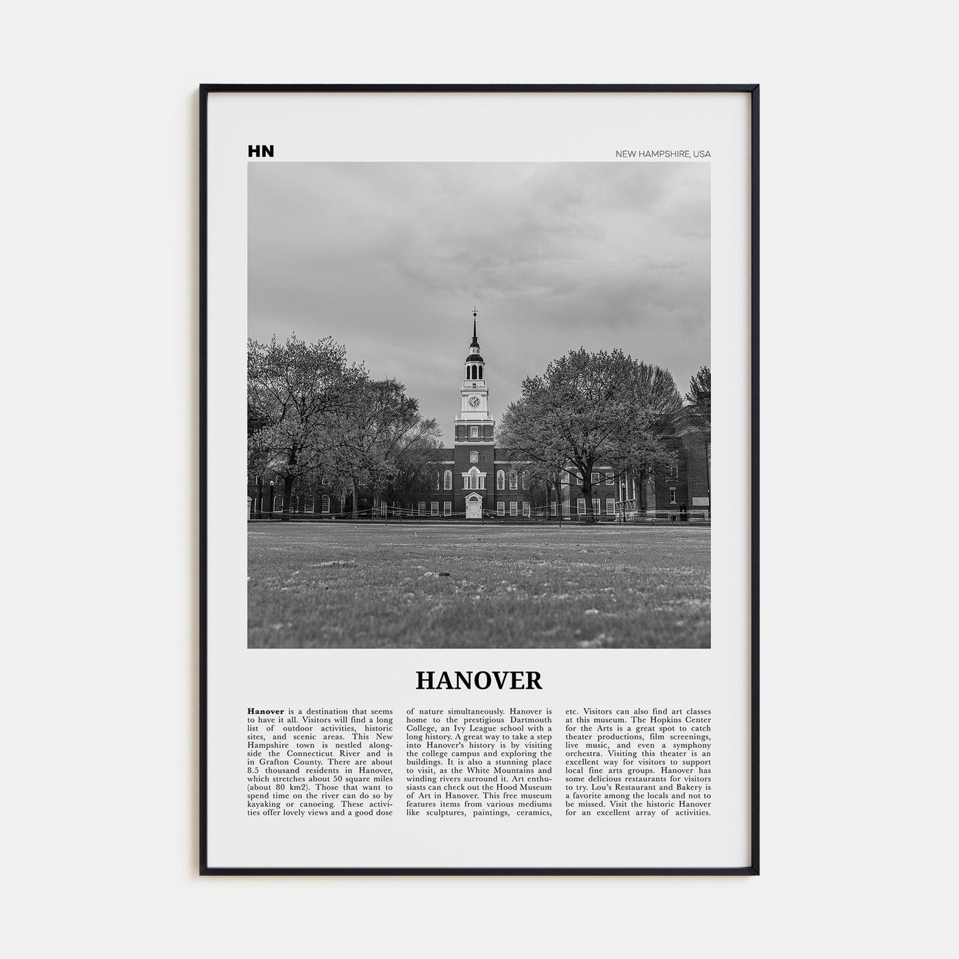 Hanover Travel B&W Poster
