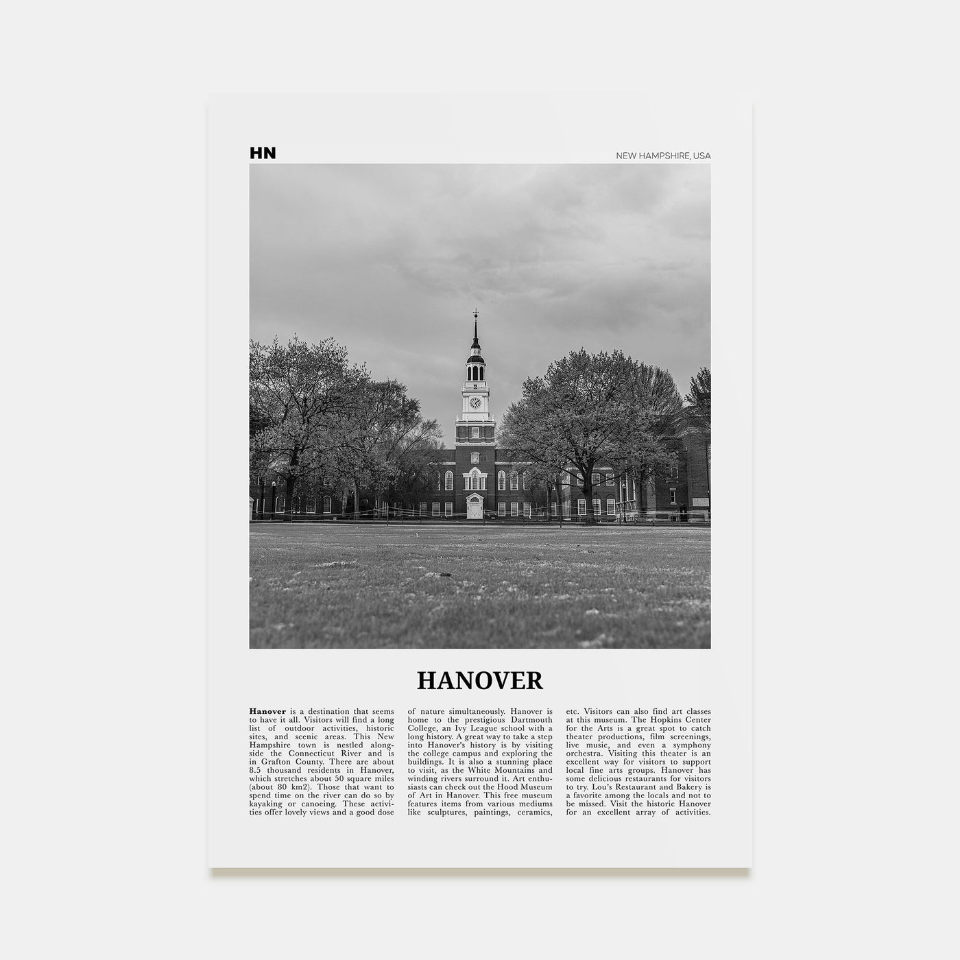 Hanover Travel B&W Poster
