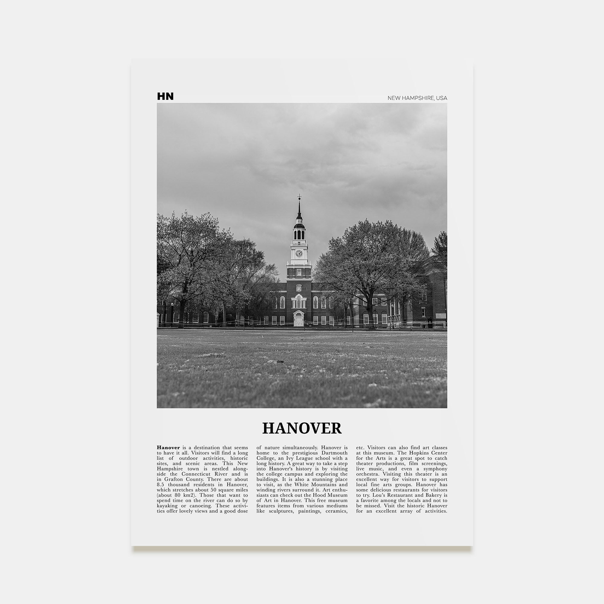 Hanover Travel B&W Poster