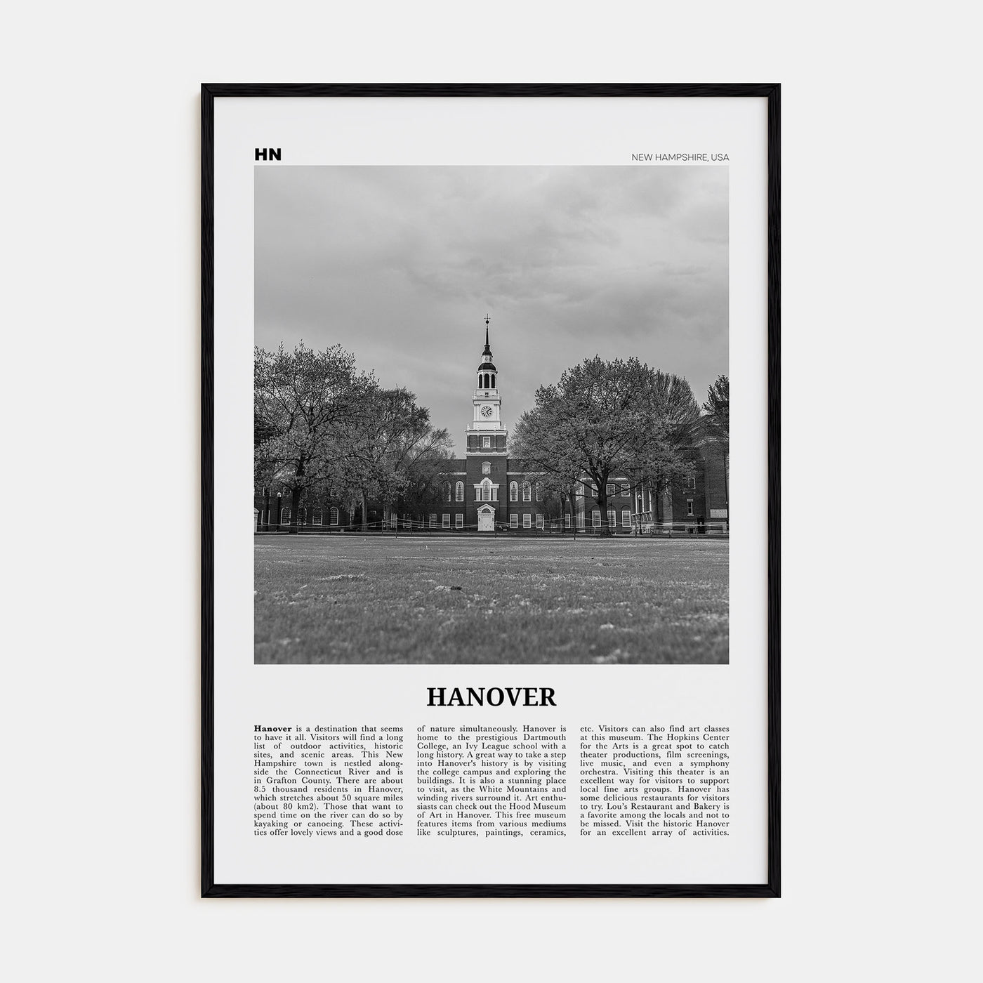 Hanover Travel B&W Poster