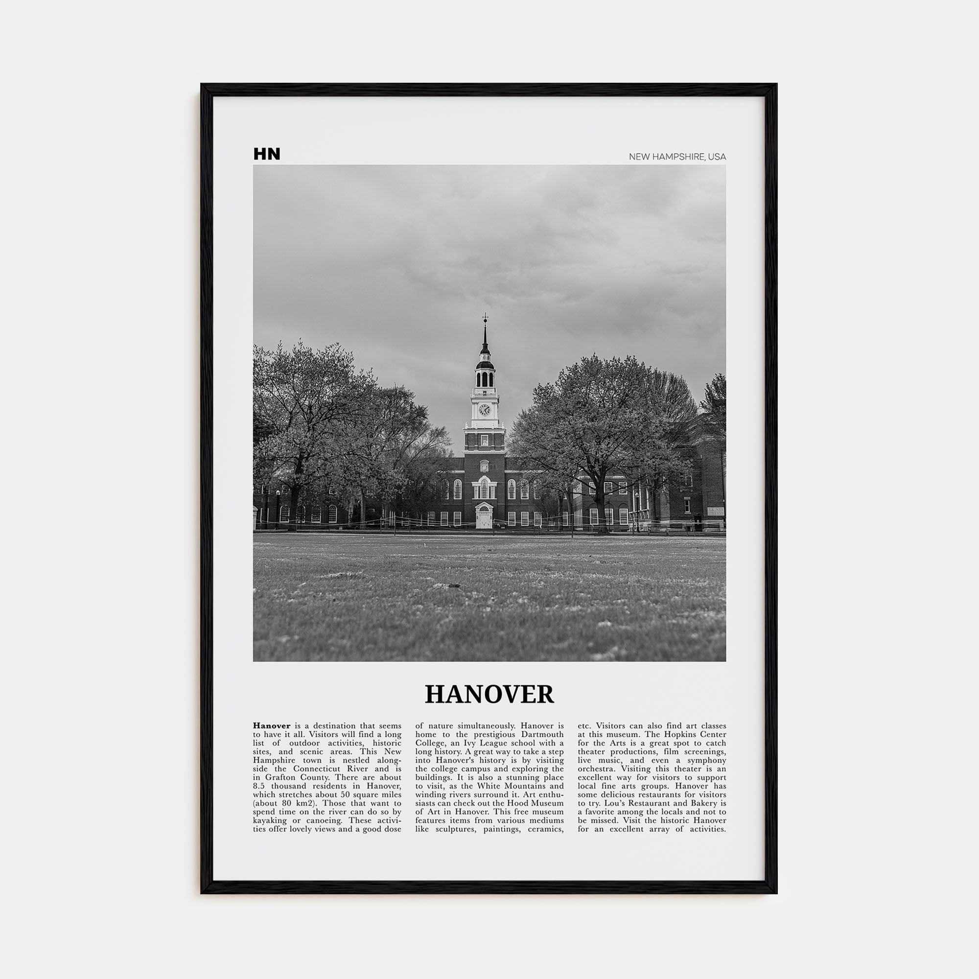 Hanover Travel B&W Poster