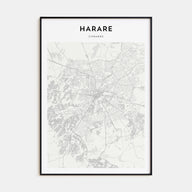 Harare Map Portrait Poster