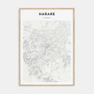 Harare Map Portrait Poster
