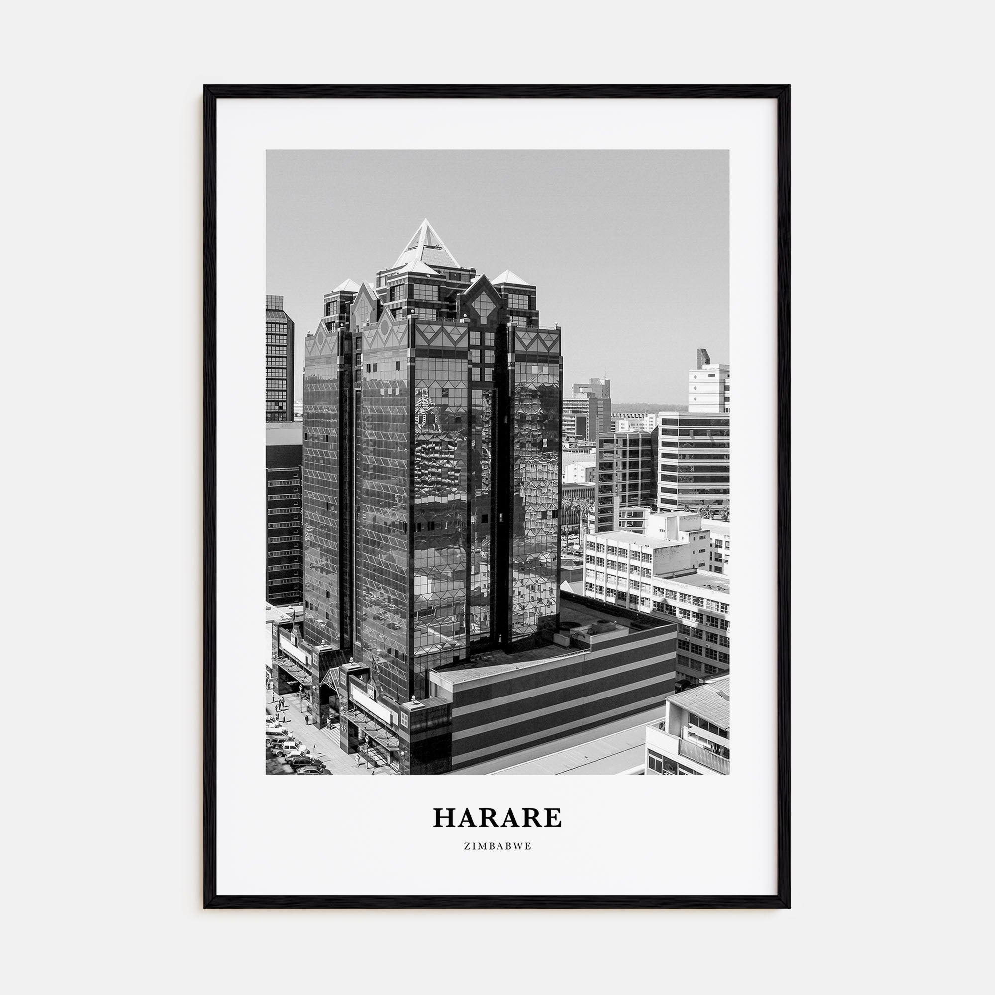 Harare Portrait B&W Poster