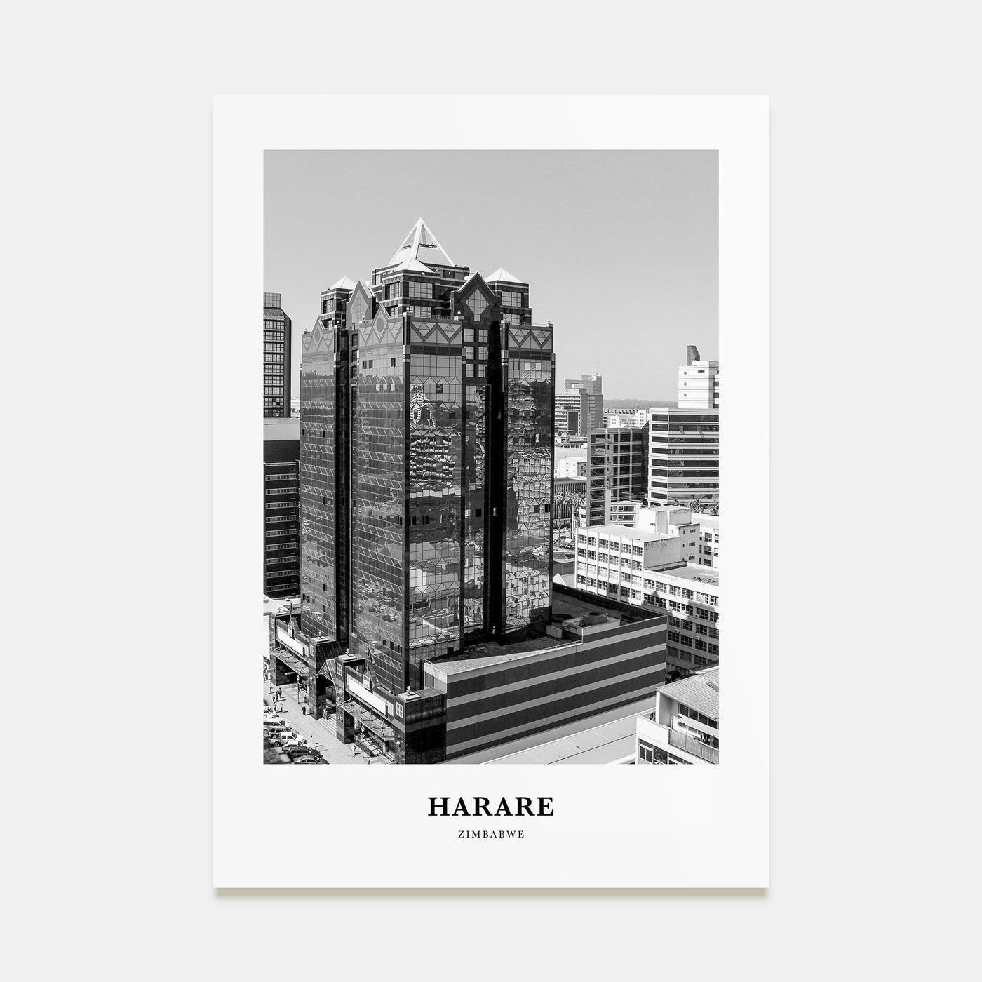 Harare Portrait B&W Poster