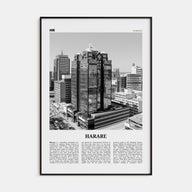 Harare Travel B&W Poster