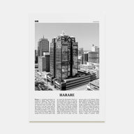 Harare Travel B&W Poster