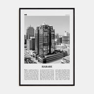 Harare Travel B&W Poster