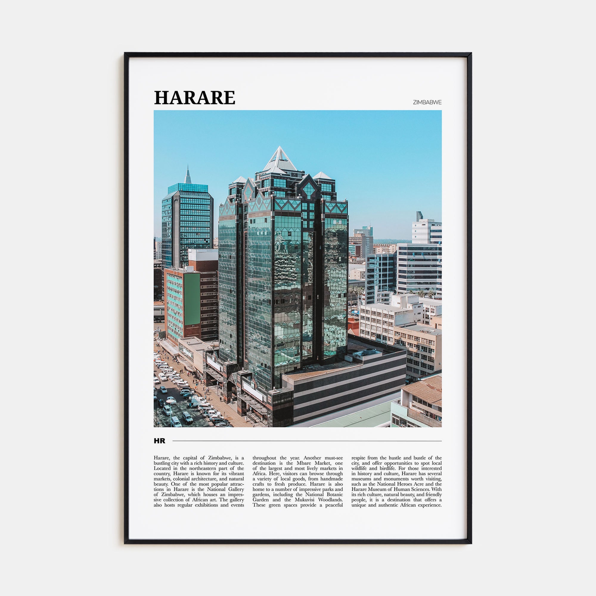 Harare Travel Color Poster