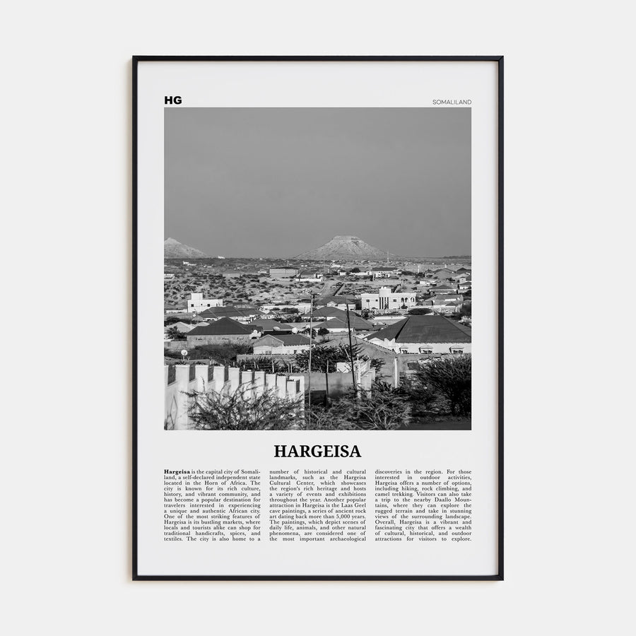 Hargeisa Travel B&W Poster