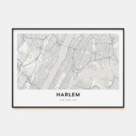Harlem Map Landscape Poster