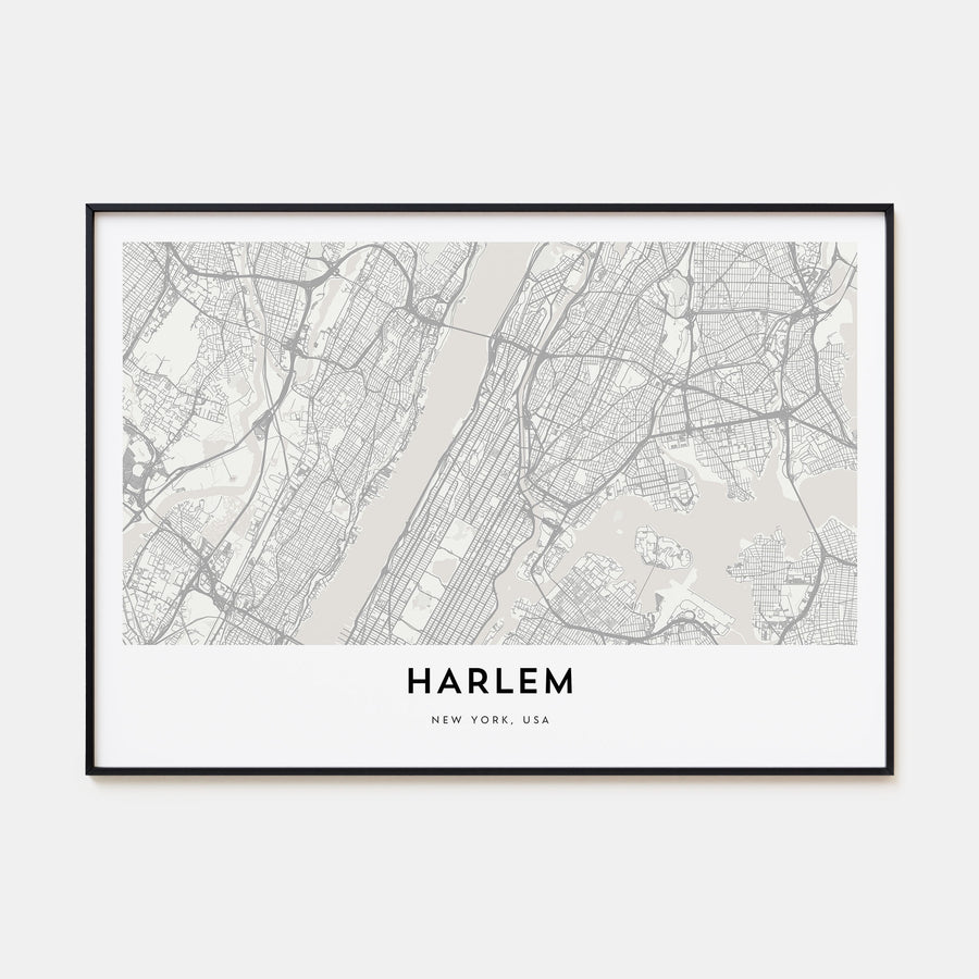 Harlem Map Landscape Poster