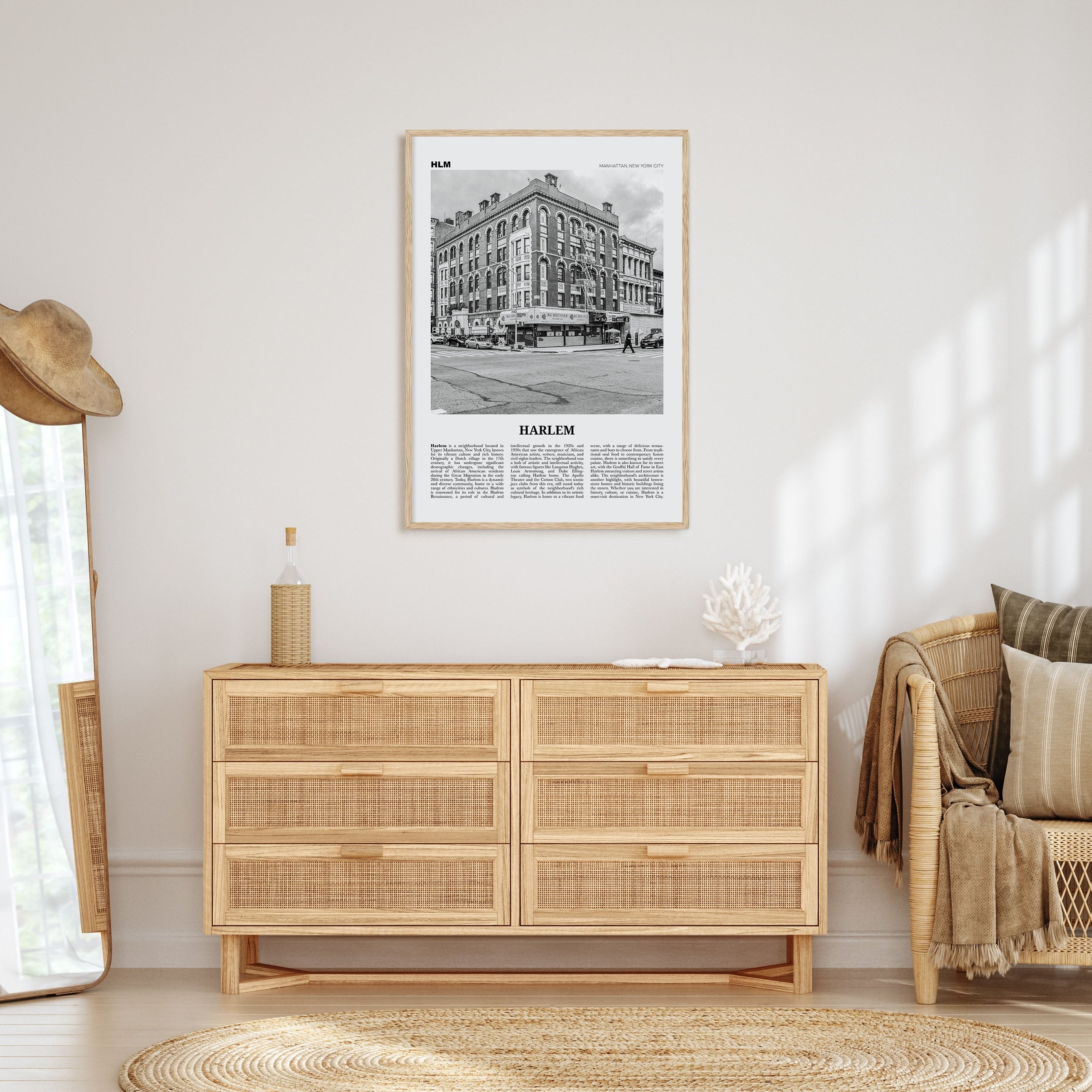 Harlem Travel B&W Poster