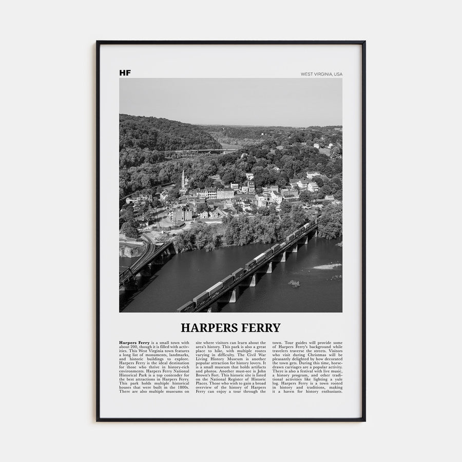 Harpers Ferry Travel B&W Poster