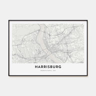 Harrisburg Map Landscape Poster