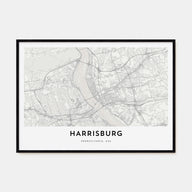 Harrisburg Map Landscape Poster