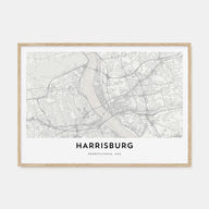 Harrisburg Map Landscape Poster