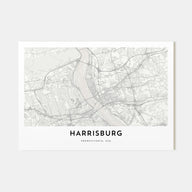 Harrisburg Map Landscape Poster