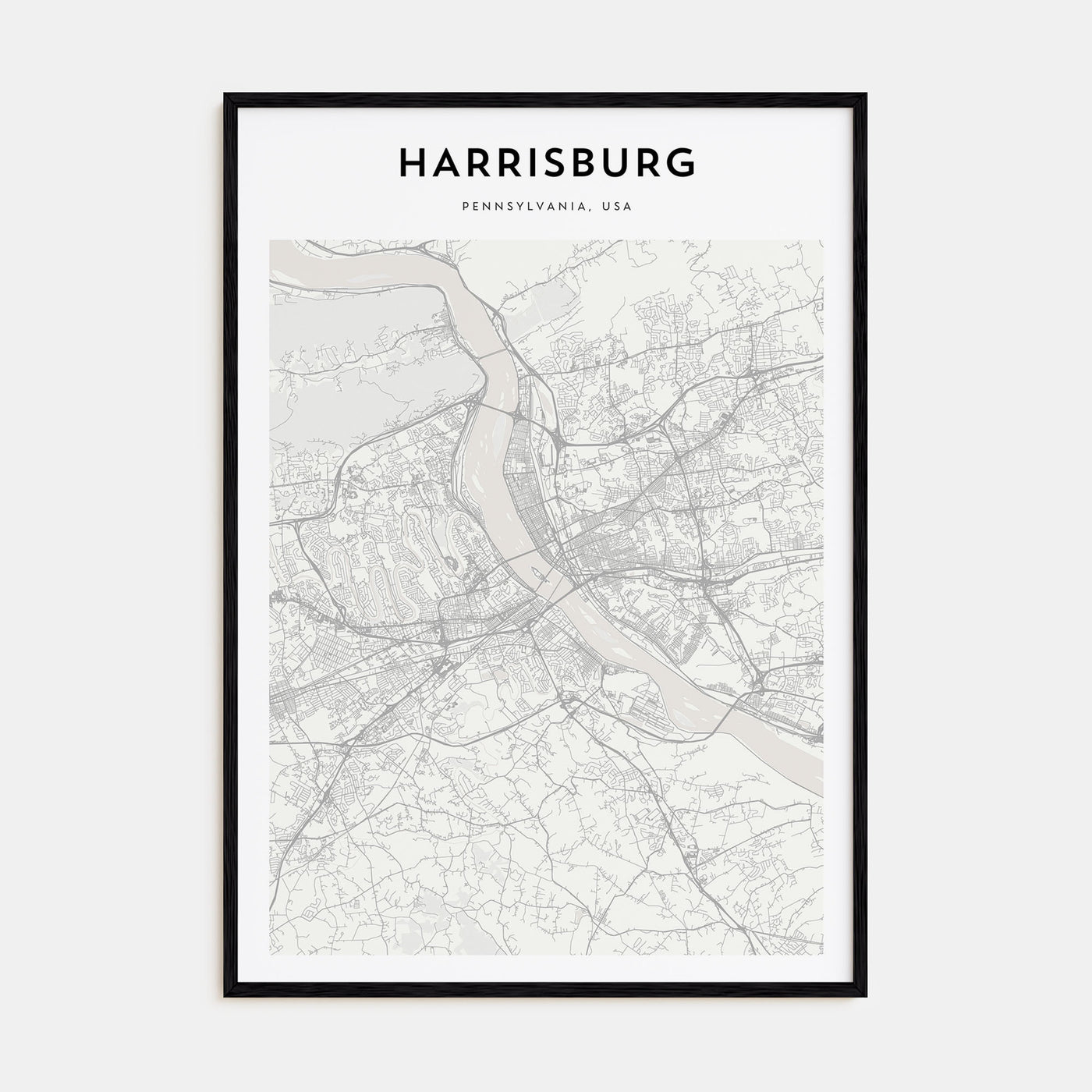 Harrisburg Map Portrait Poster