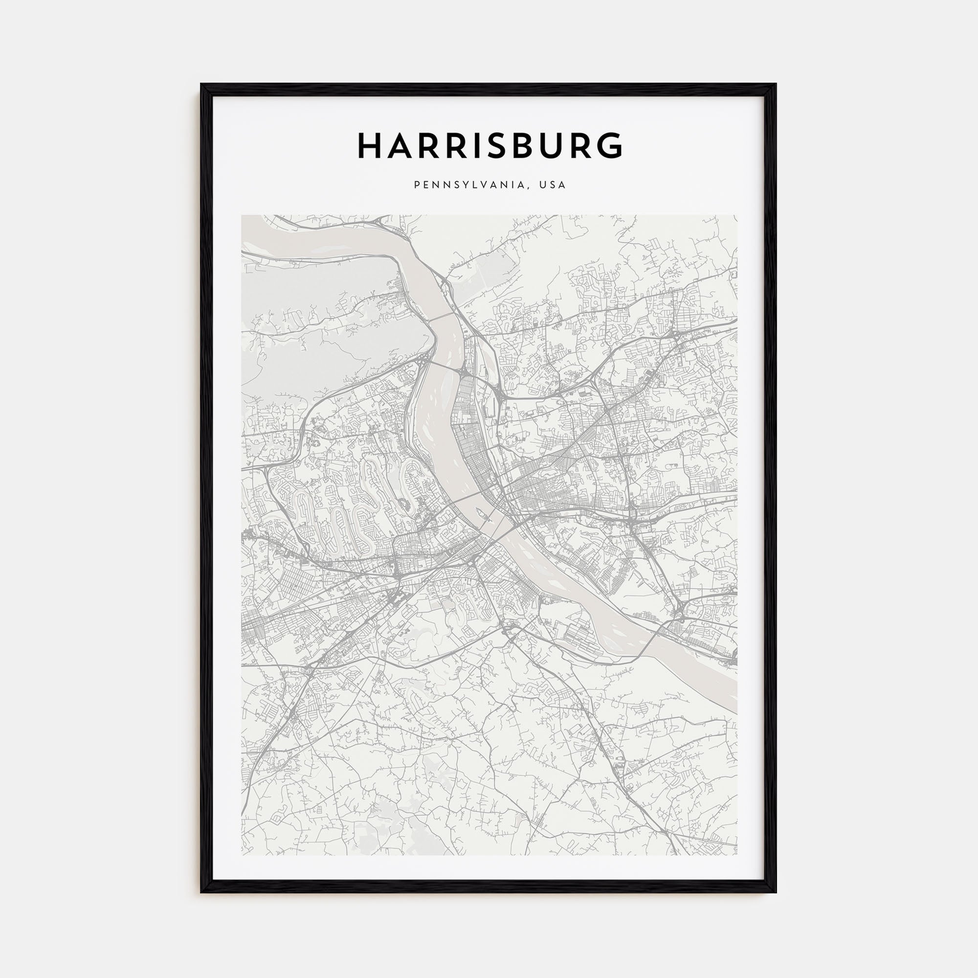 Harrisburg Map Portrait Poster