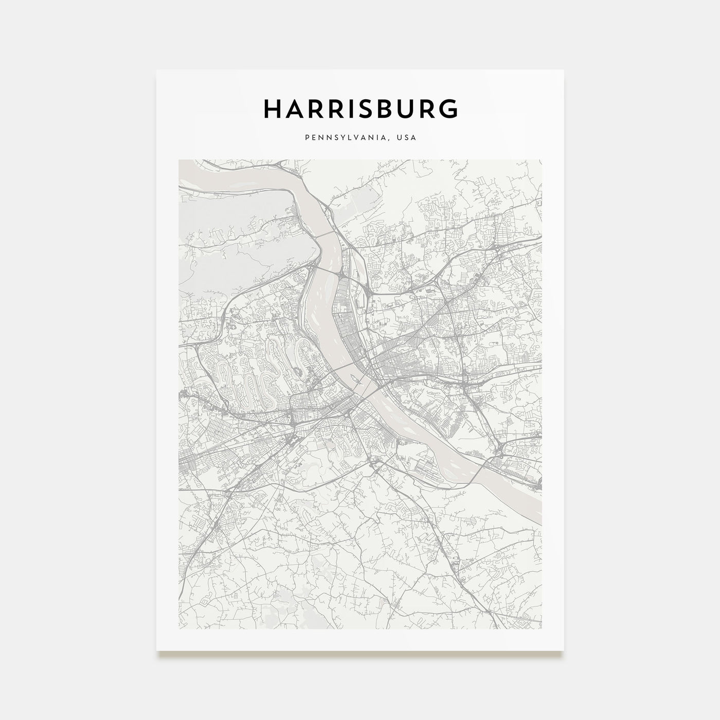 Harrisburg Map Portrait Poster