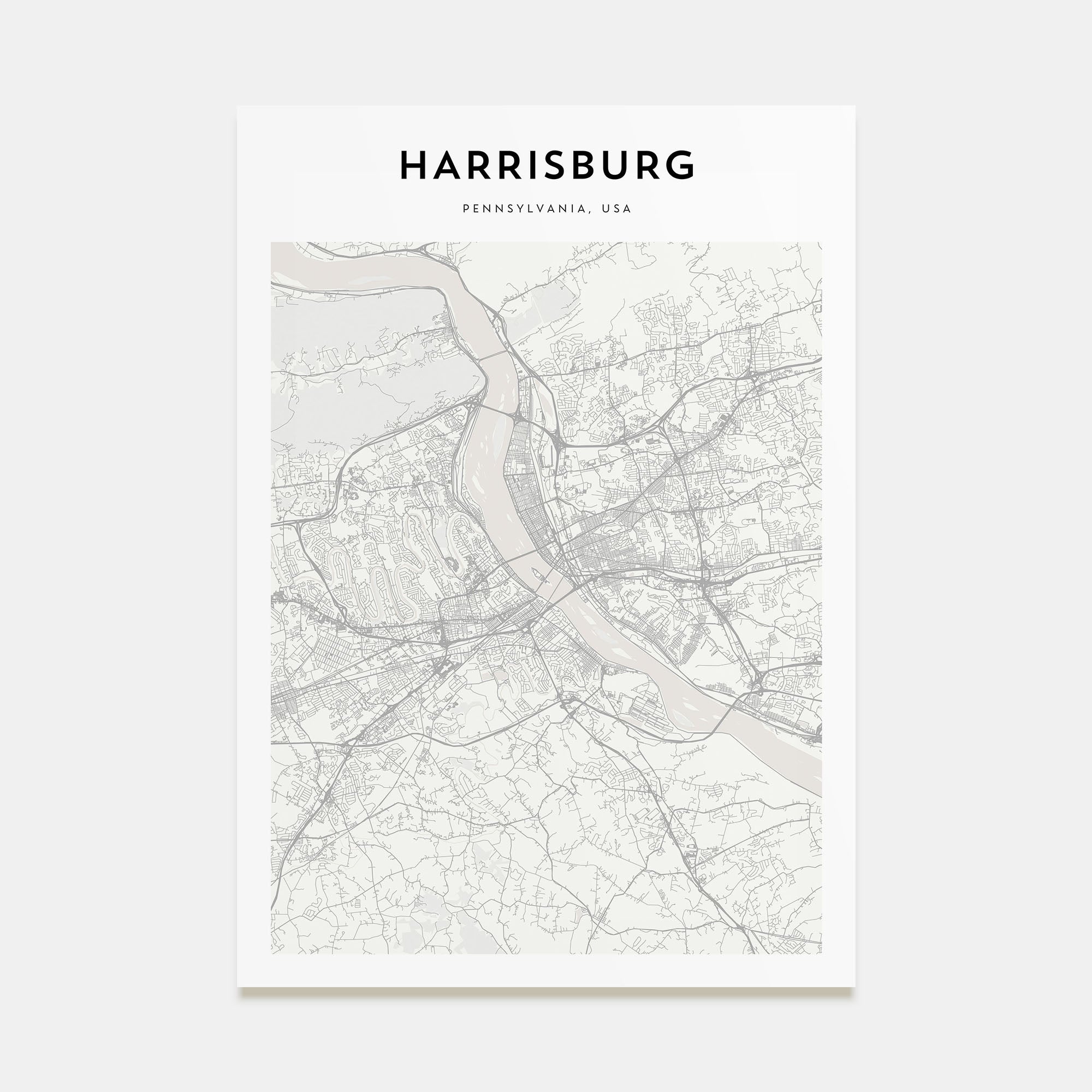 Harrisburg Map Portrait Poster