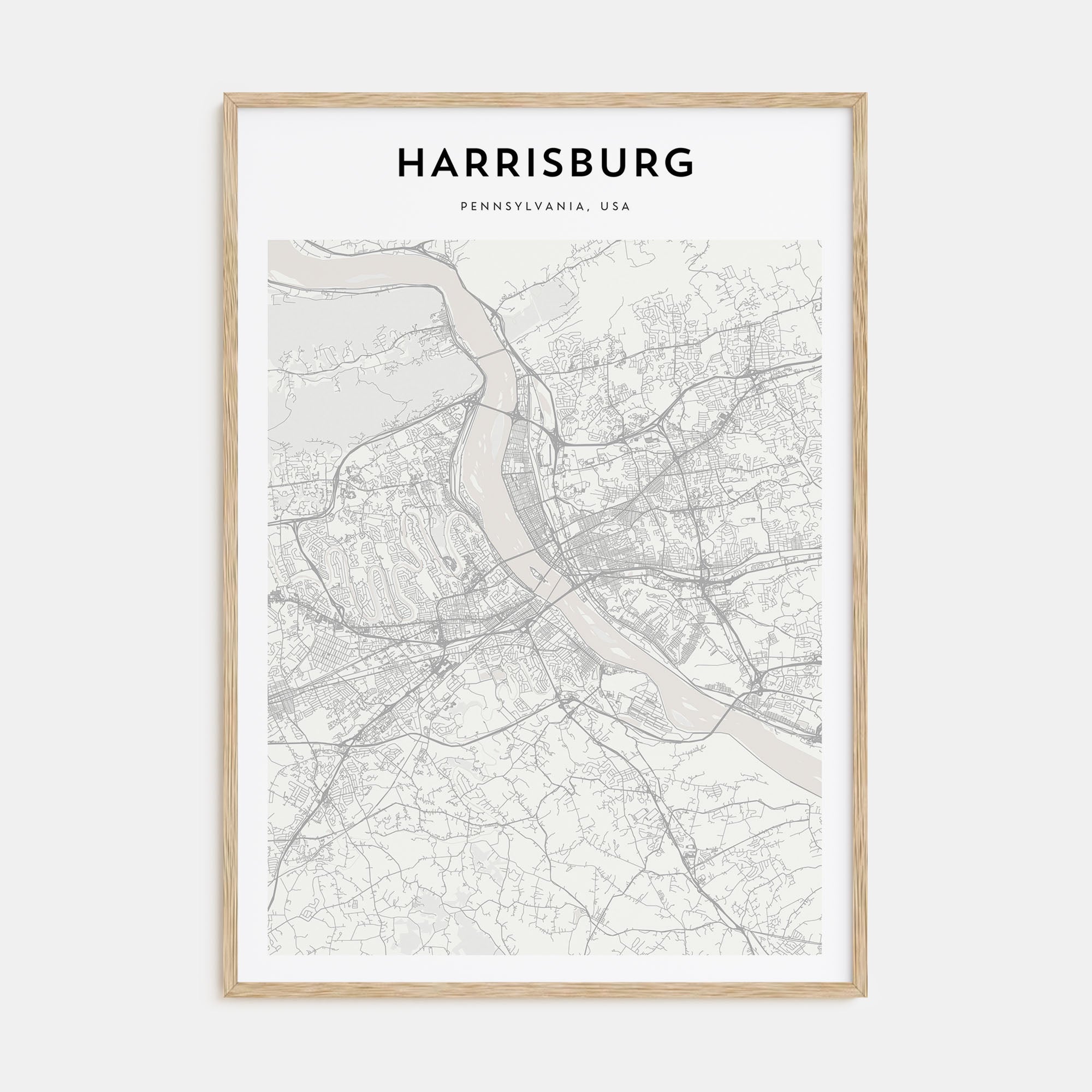 Harrisburg Map Portrait Poster