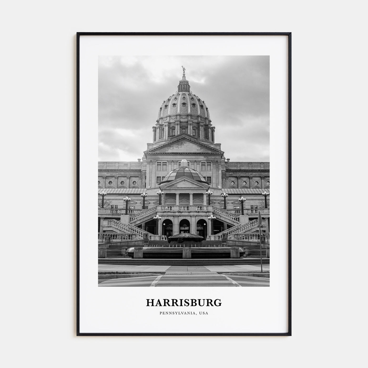 Harrisburg Portrait B&W Poster