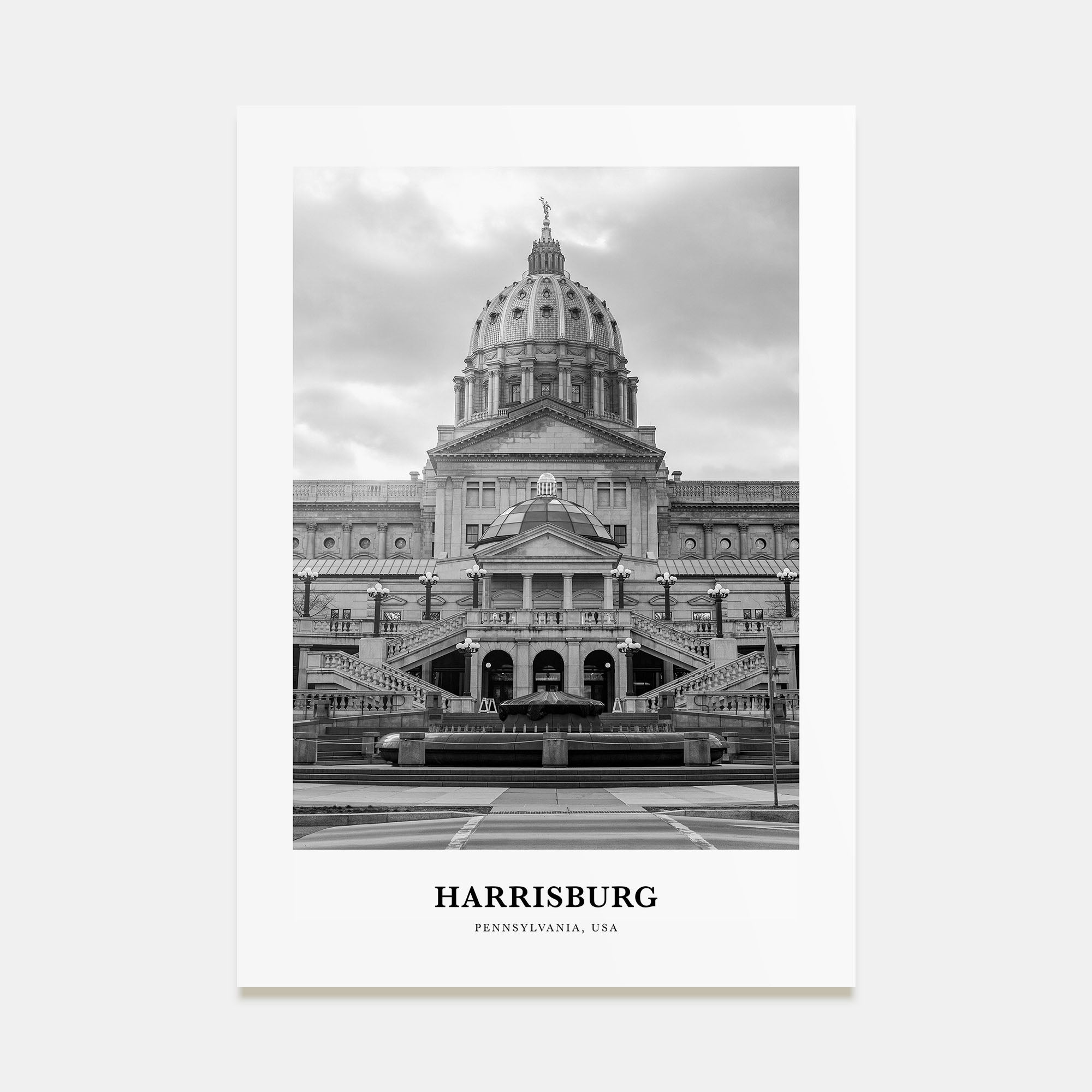 Harrisburg Portrait B&W Poster