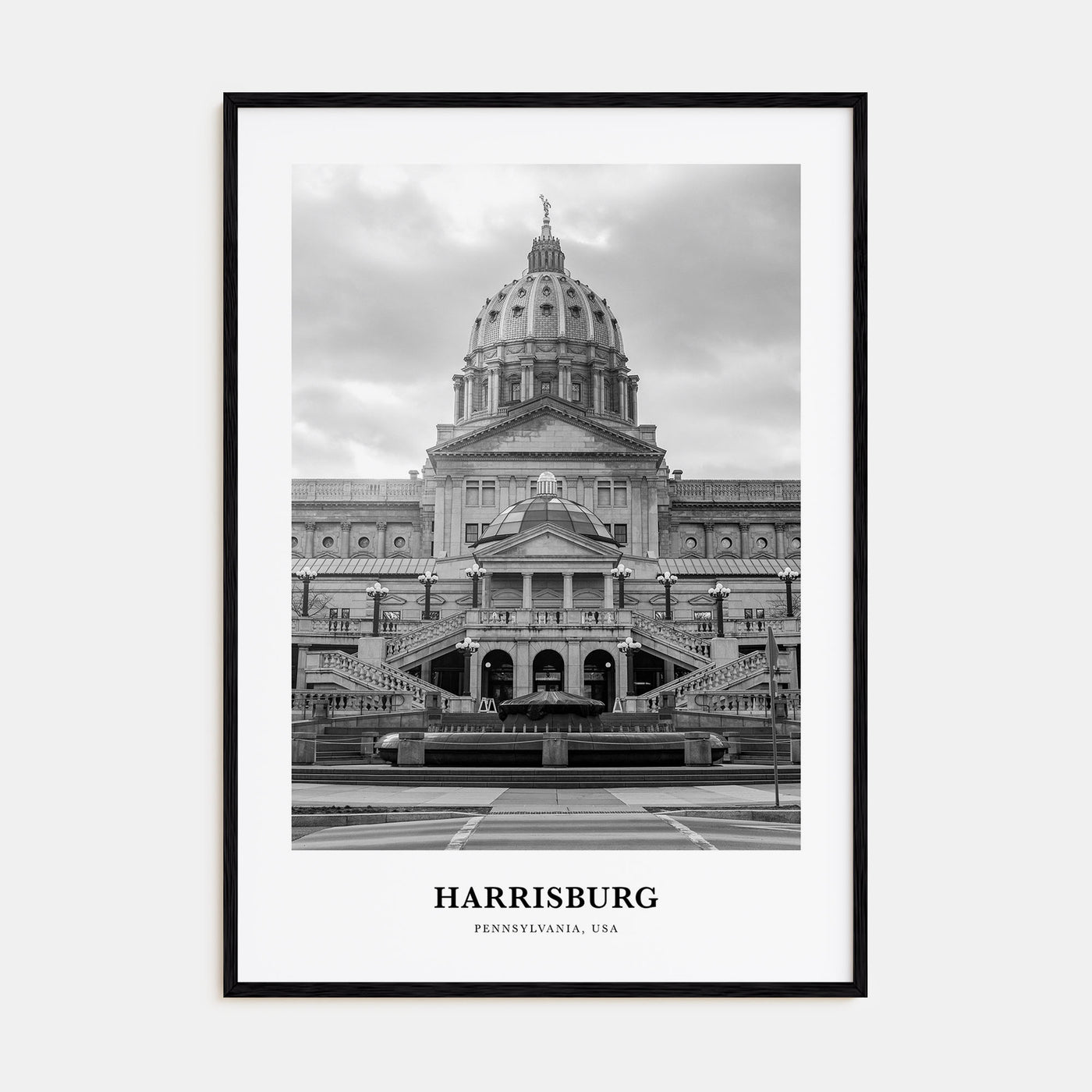 Harrisburg Portrait B&W Poster
