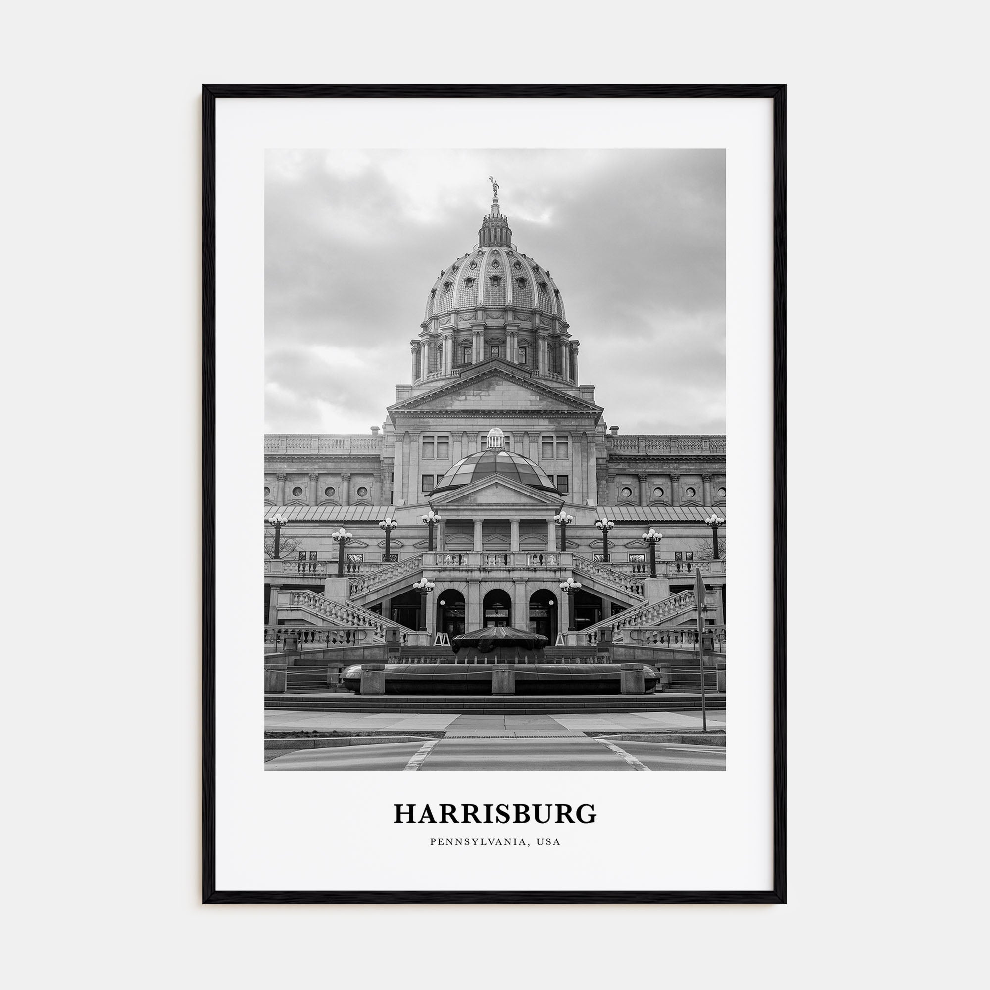 Harrisburg Portrait B&W Poster
