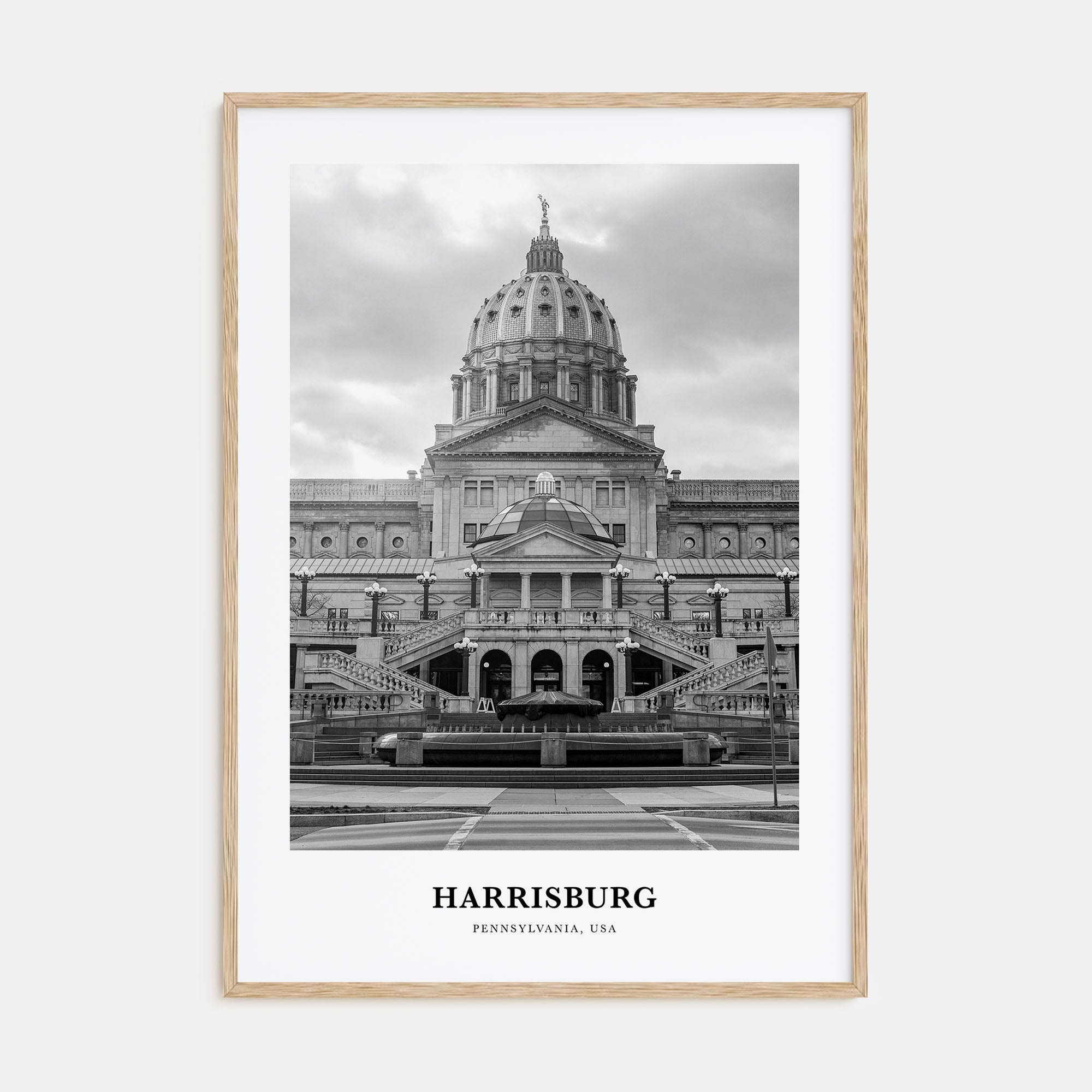 Harrisburg Portrait B&W Poster