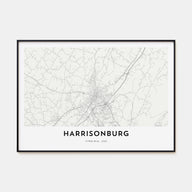 Harrisonburg Map Landscape Poster