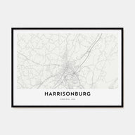 Harrisonburg Map Landscape Poster