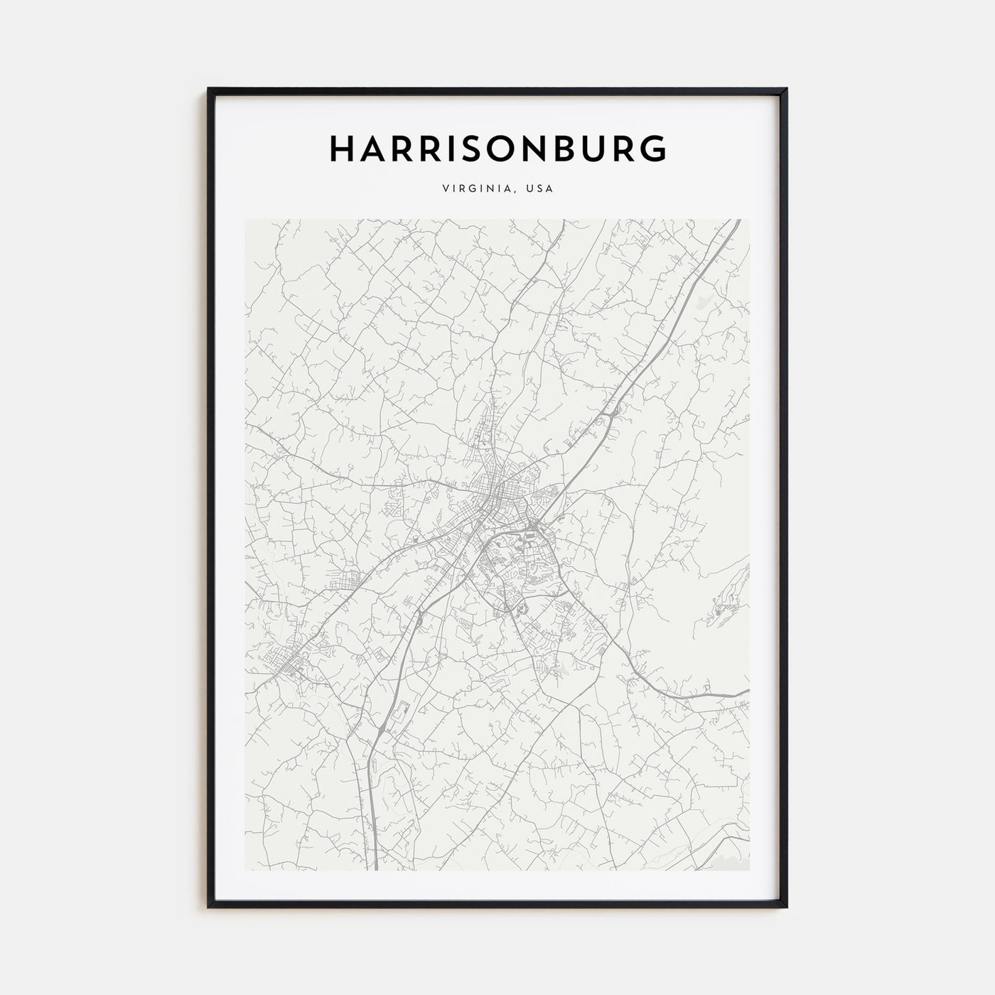 Harrisonburg Map Portrait Poster