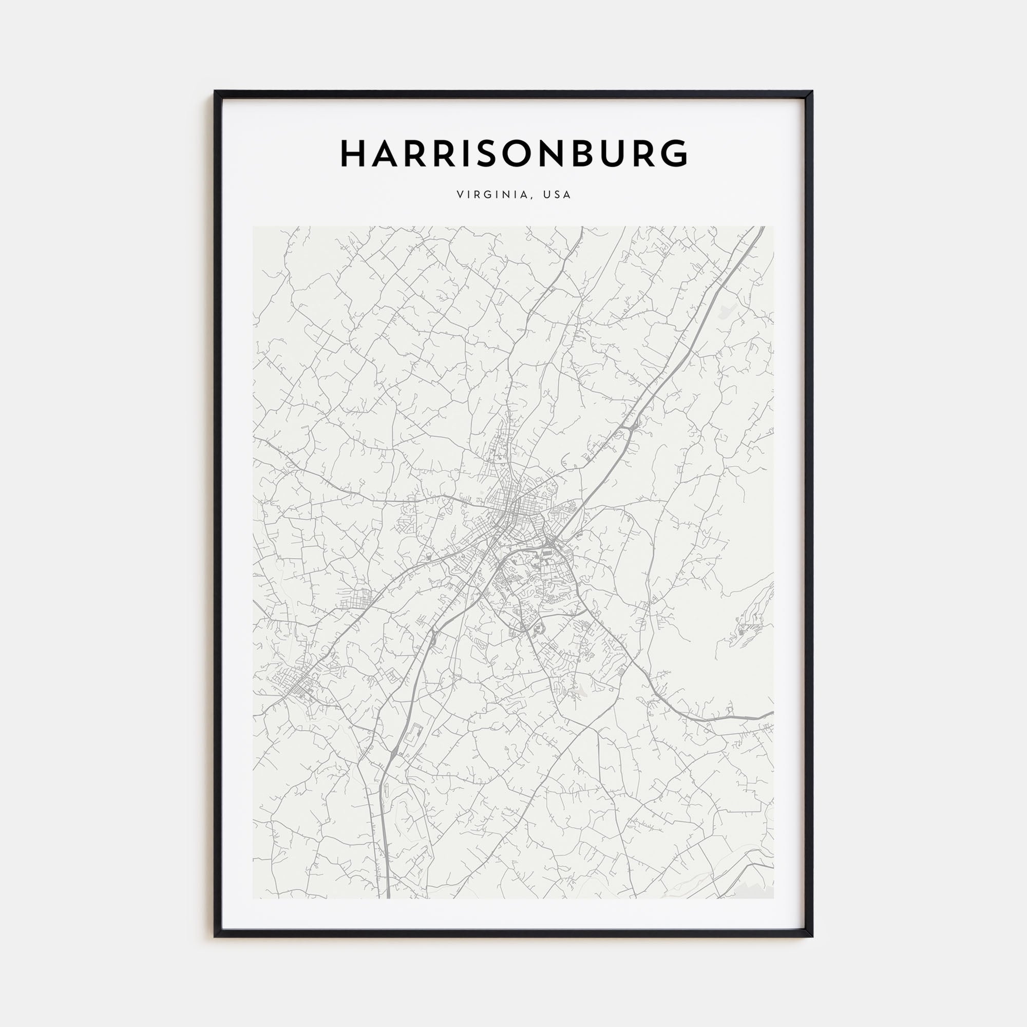 Harrisonburg Map Portrait Poster