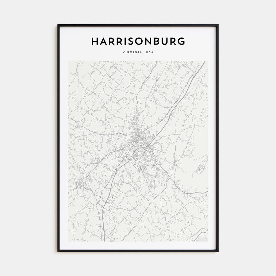 Harrisonburg Map Portrait Poster