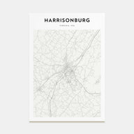 Harrisonburg Map Portrait Poster