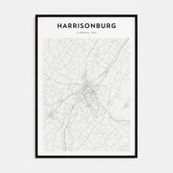 Harrisonburg Map Portrait Poster