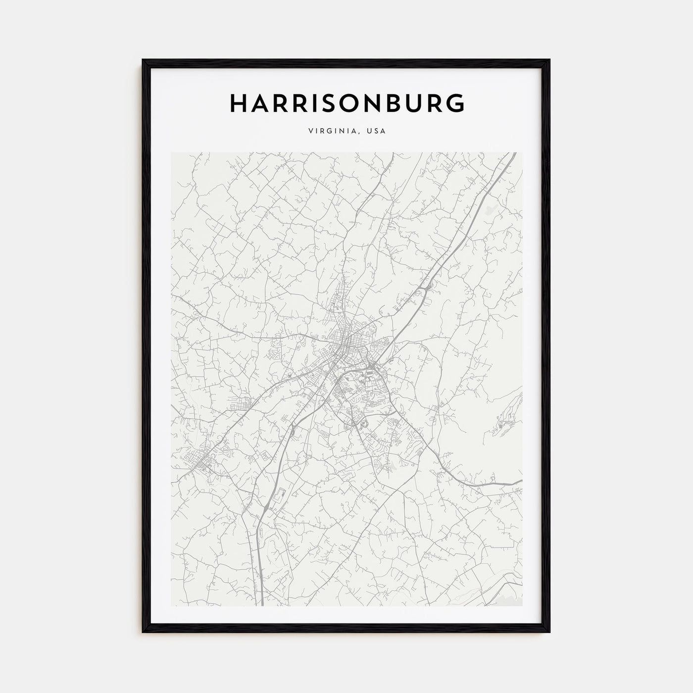 Harrisonburg Map Portrait Poster