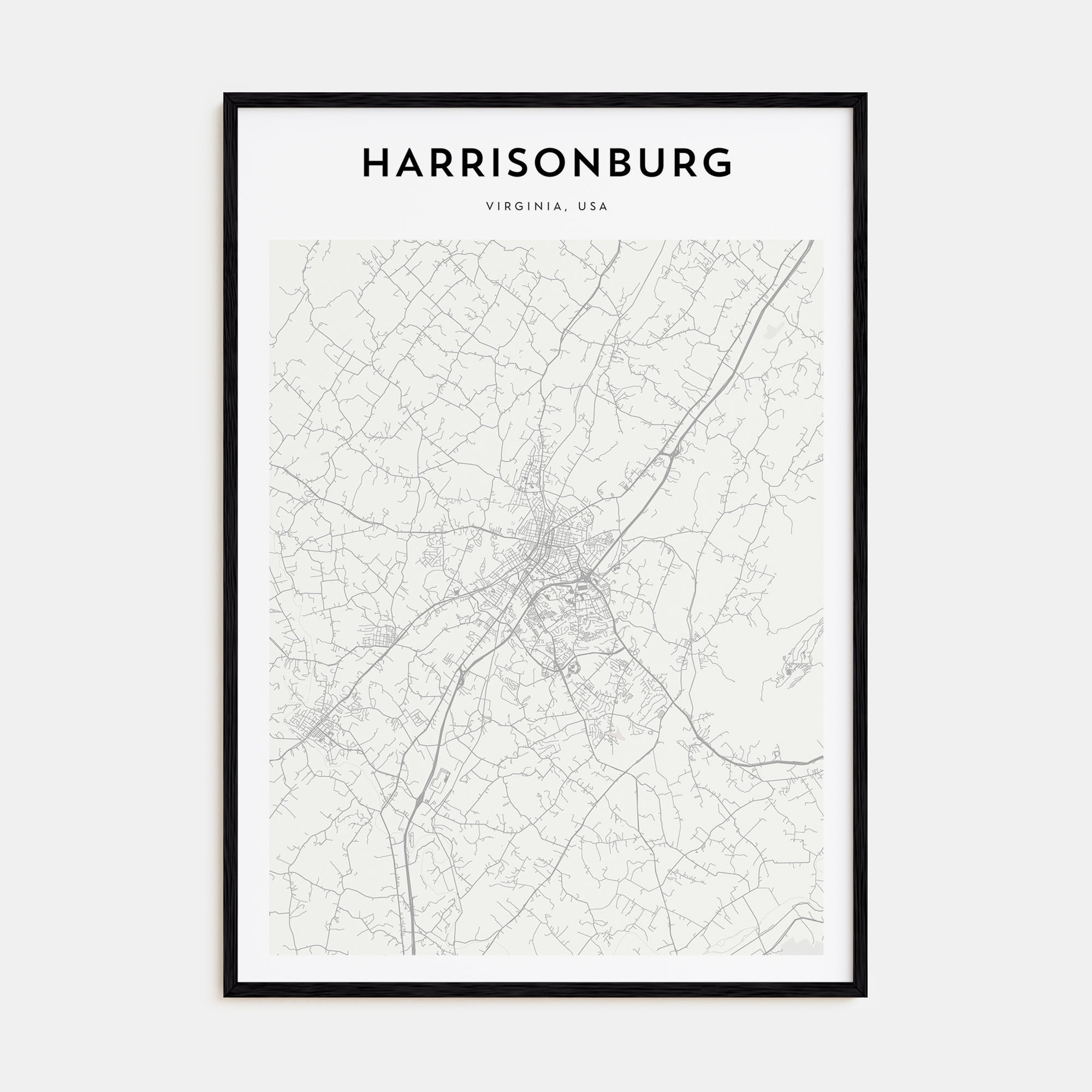 Harrisonburg Map Portrait Poster
