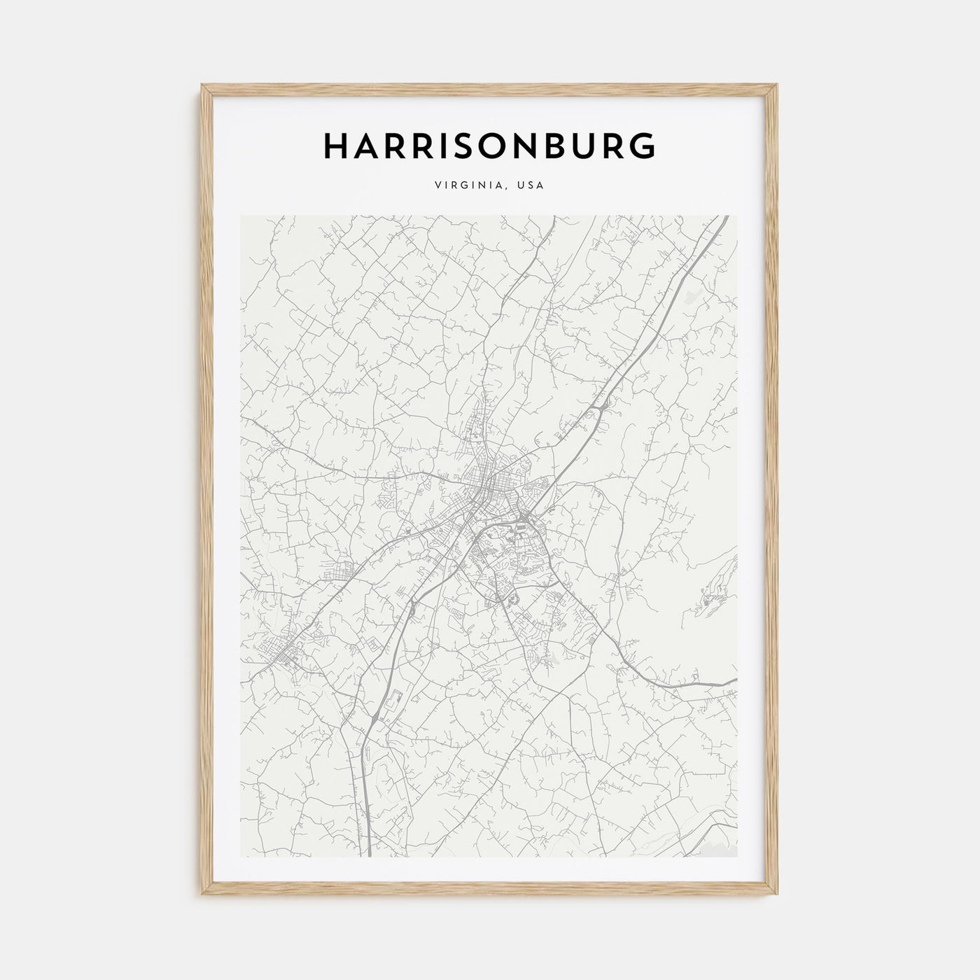 Harrisonburg Map Portrait Poster