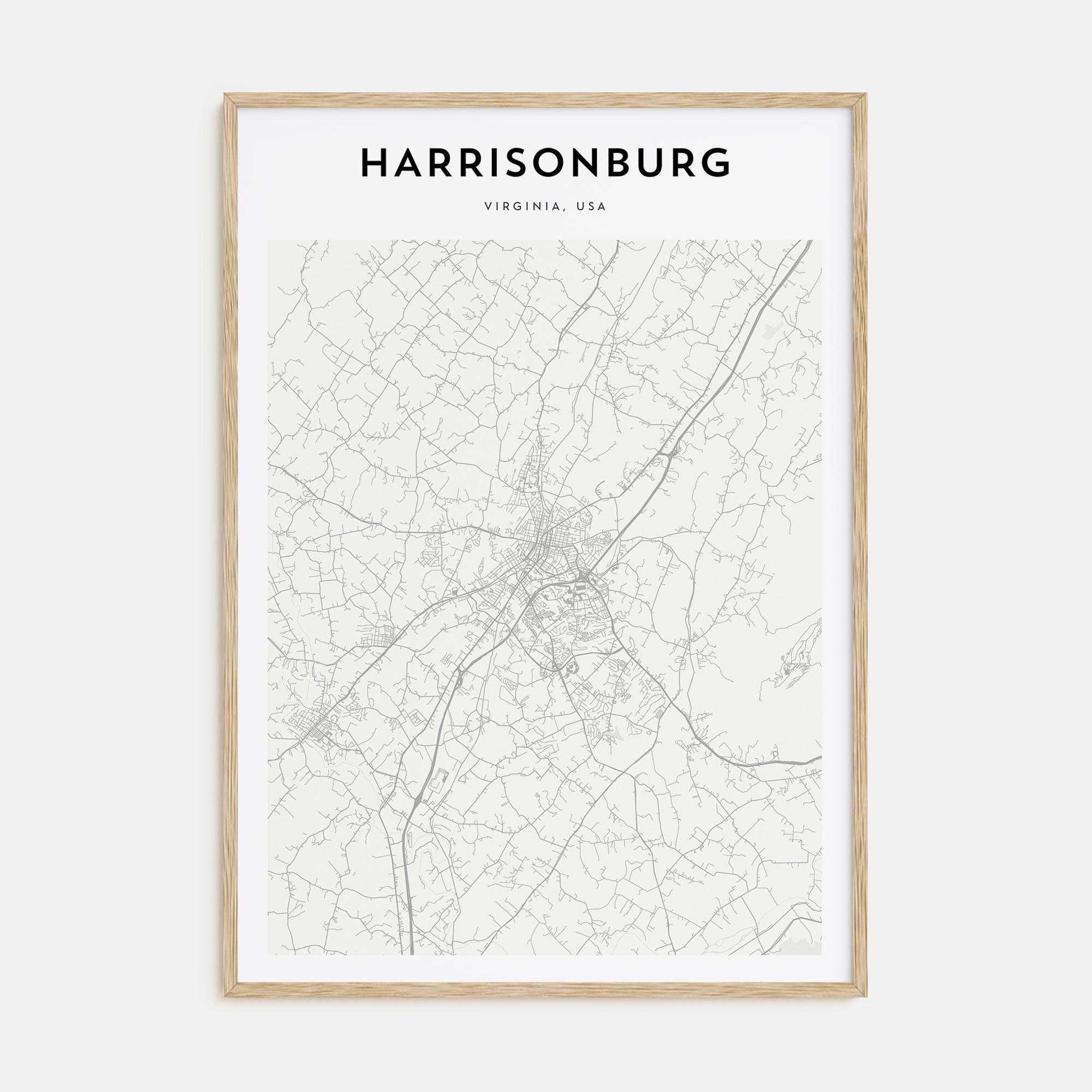 Harrisonburg Map Portrait Poster