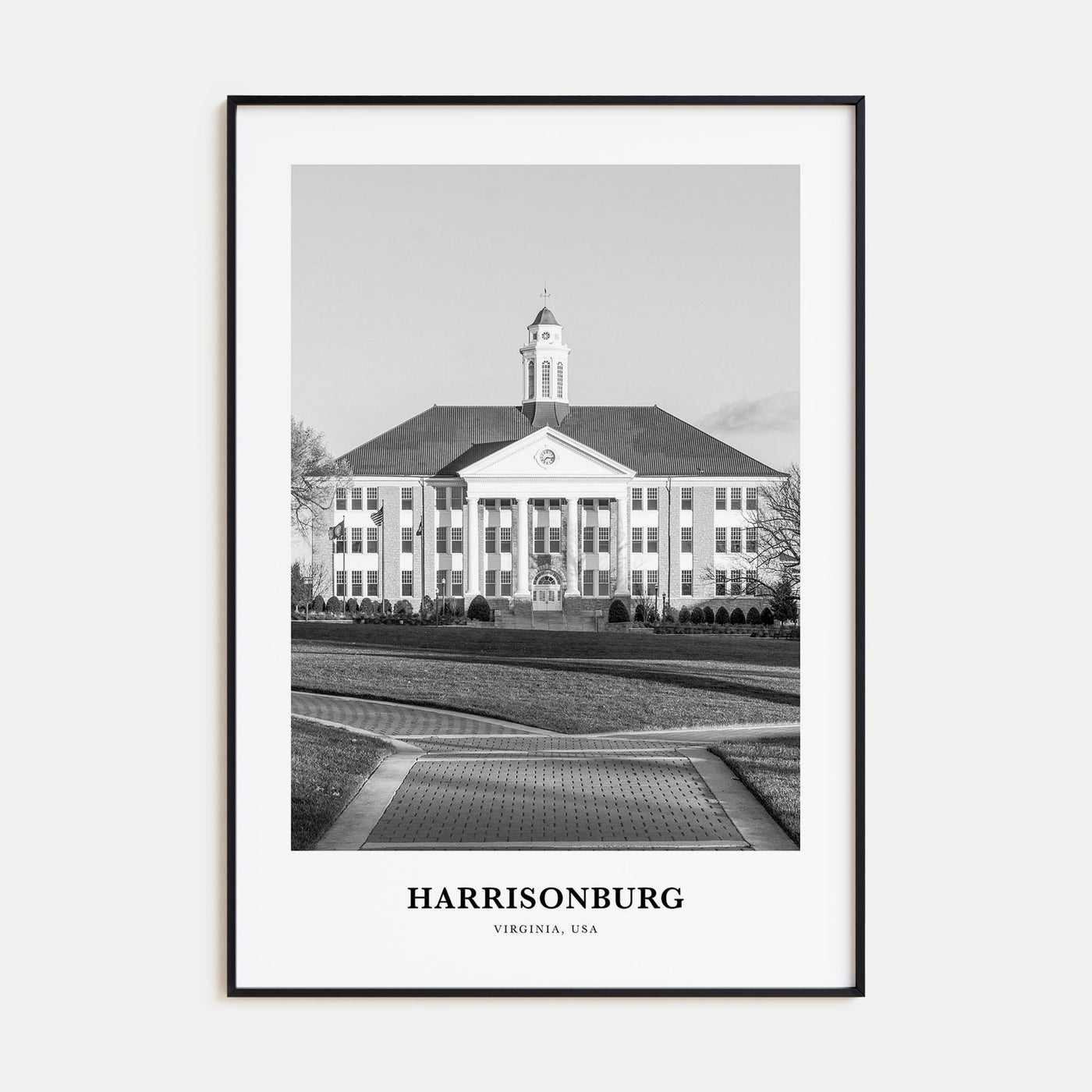Harrisonburg Portrait B&W Poster