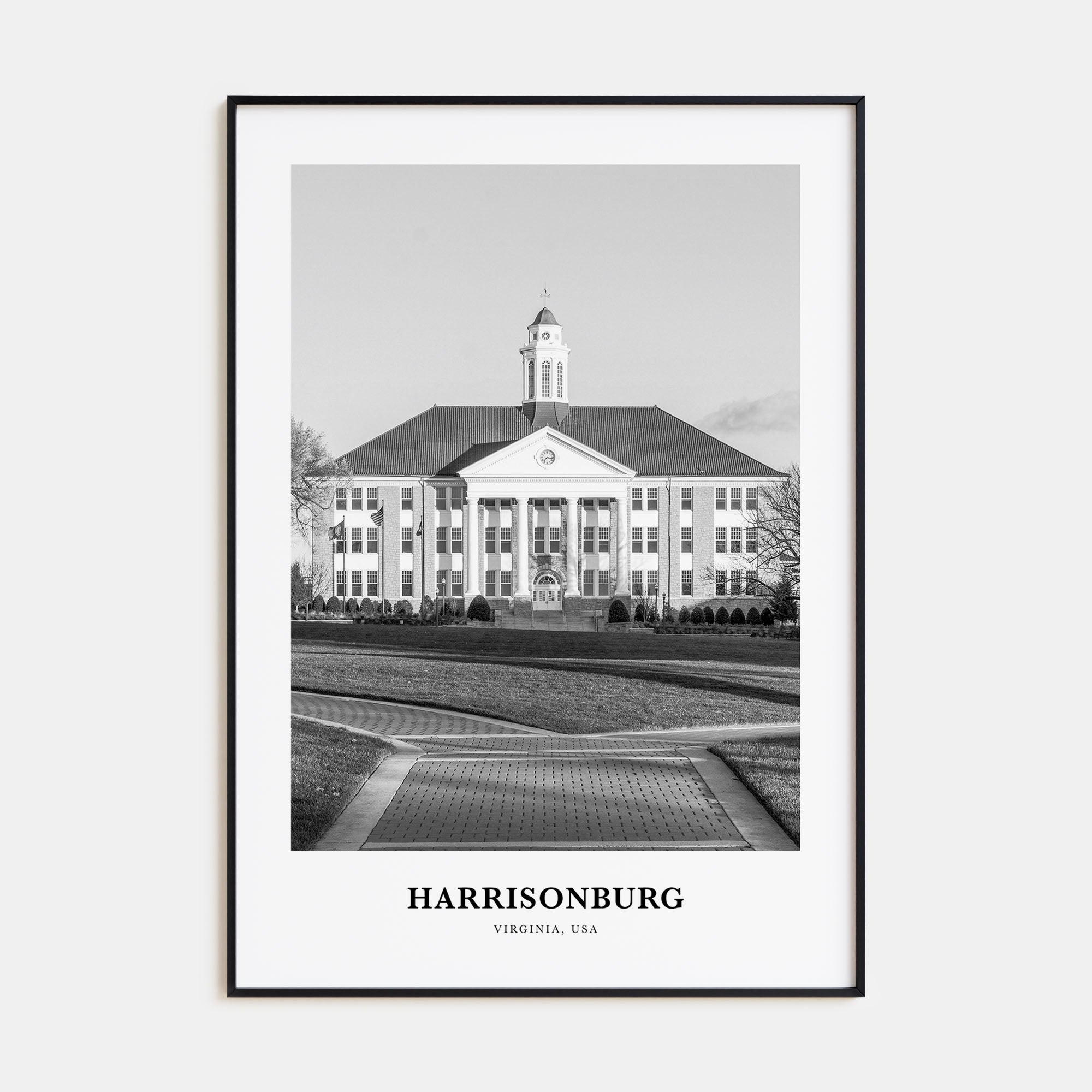 Harrisonburg Portrait B&W Poster