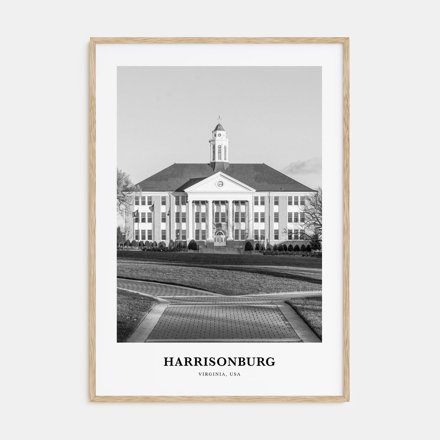 Harrisonburg Portrait B&W Poster
