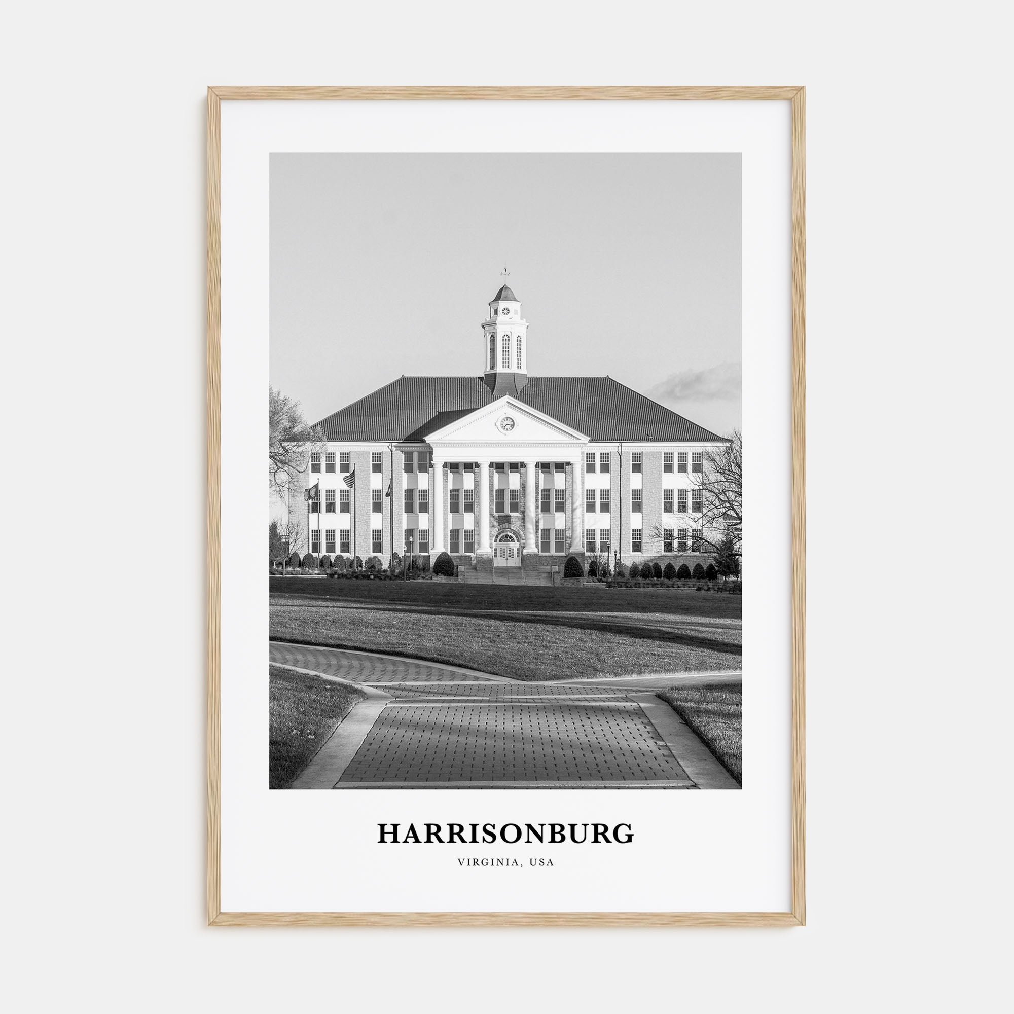 Harrisonburg Portrait B&W Poster